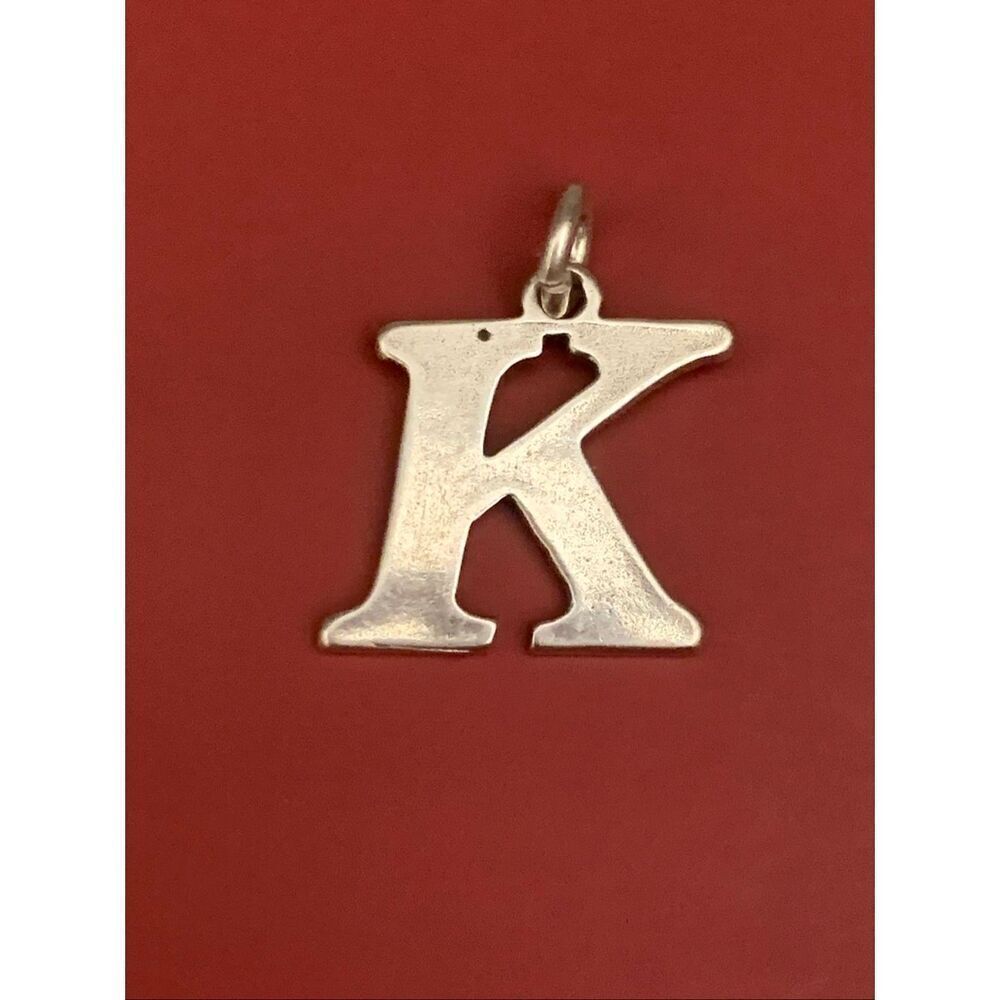 .925 Letter K Sterling Silver Jewelry Charm #alphabet #K